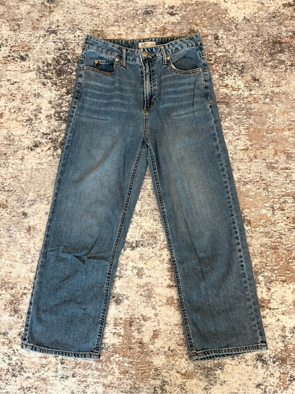 Oat New York Wide Leg Jeans in Medium Blue Wash
